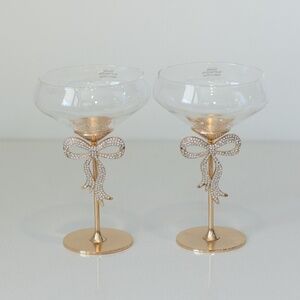 ✨ VIRAL Rhinestone Crystal Bow Coupe Dessert Glasses ✨
